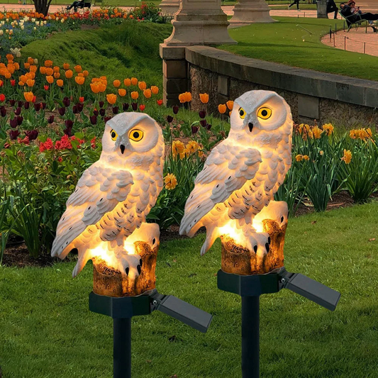 Scandinavian Solar Owl Garden Path Light