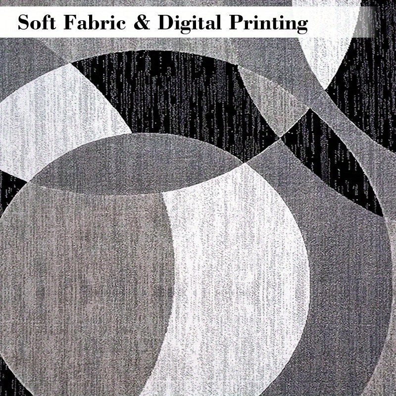 Modern Orbit Geometric Velvet Rug