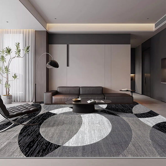 Modern Orbit Geometric Velvet Rug