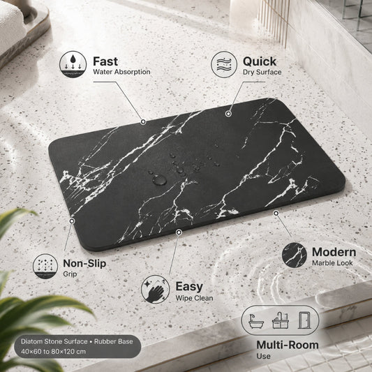 Quick-Dry Marble Bath Mat