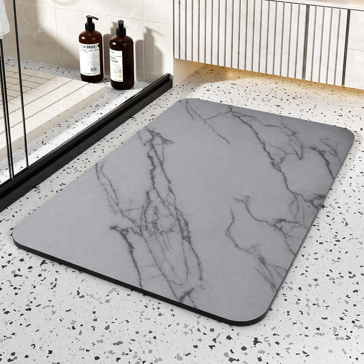 Quick-Dry Marble Bath Mat