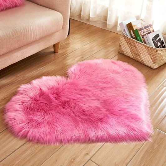 Heart Shaped Plush Rug
