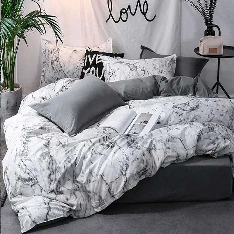 Modern Marble Print Duvet Cover Set