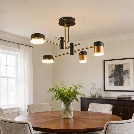 Astro sputnik chandelier over a dining table