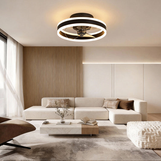 Sole fan light in a living room