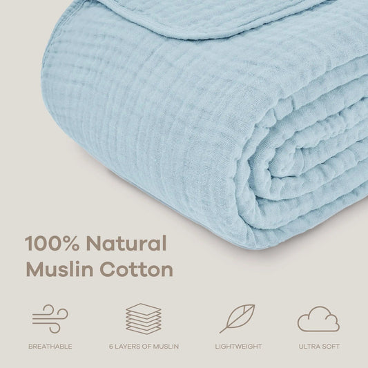 Modern Six-Layer Cotton Muslin Throw Blanket