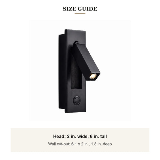 Lumo recessed wall light size guide