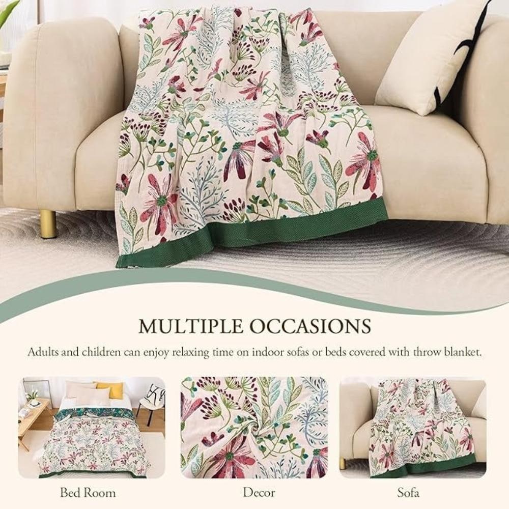 Fluffy 4-Layer Cotton Gauze Throw
