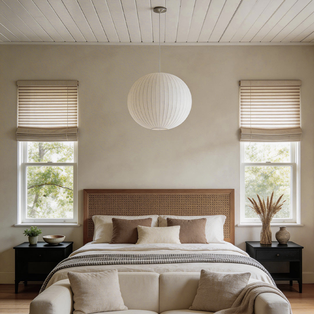 Pendant light in a bedroom