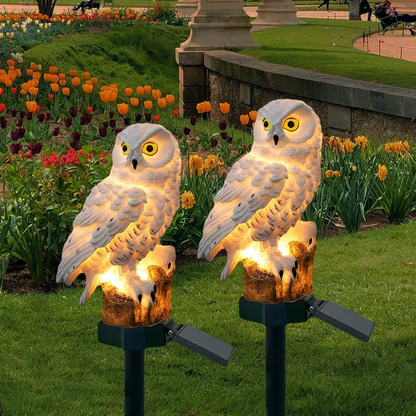 Scandinavian Solar Owl Garden Path Light