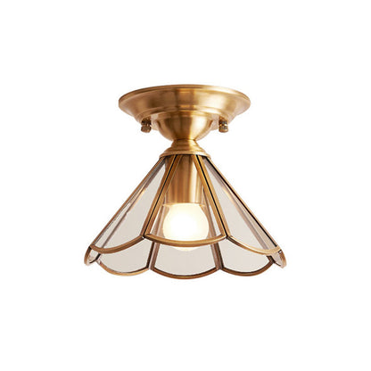 Ondina Scalloped Brass Ceiling Light