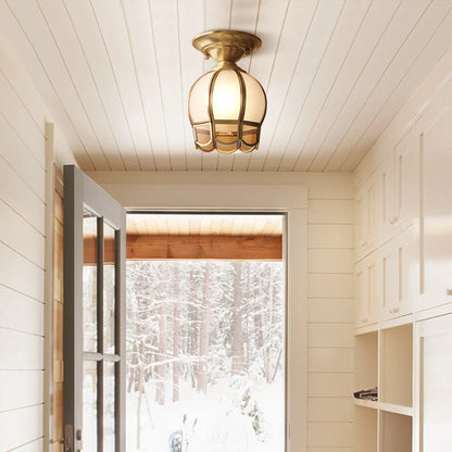 Ondina Scalloped Brass Ceiling Light