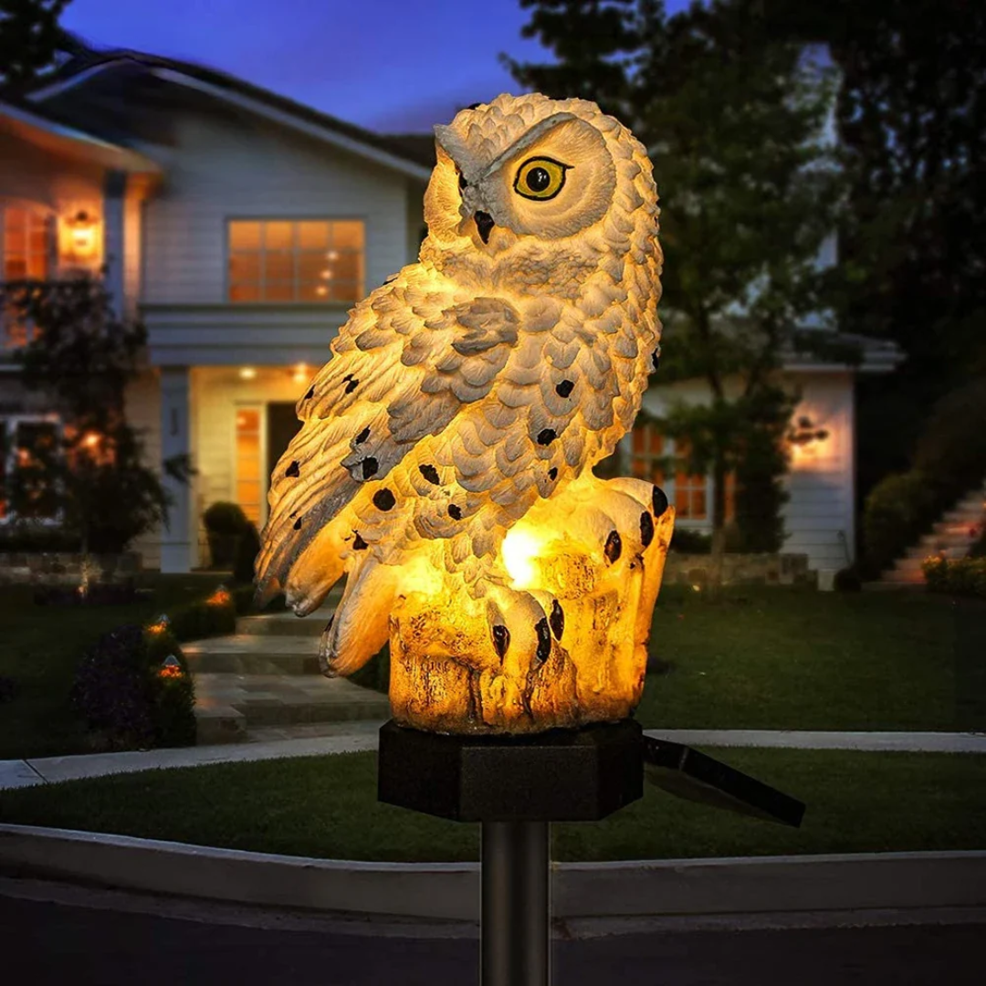 Scandinavian Solar Owl Garden Path Light