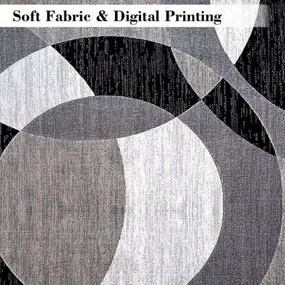 Modern Orbit Geometric Velvet Rug