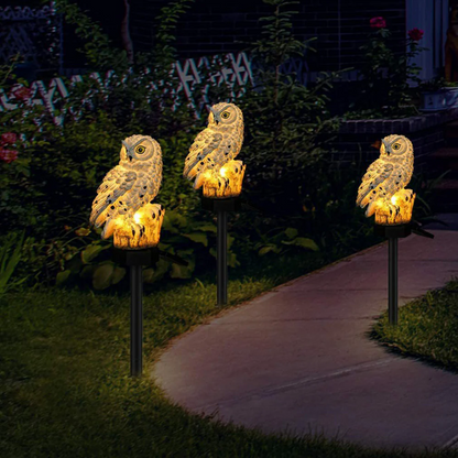 Scandinavian Solar Owl Garden Path Light