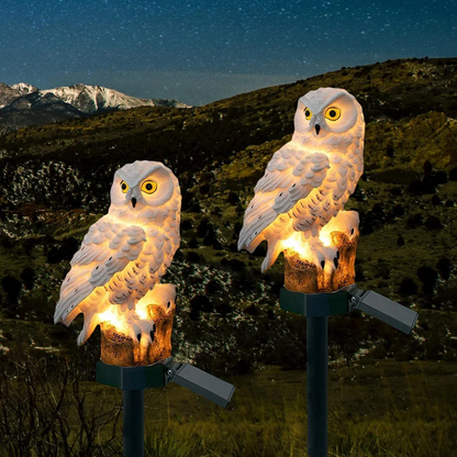 Scandinavian Solar Owl Garden Path Light