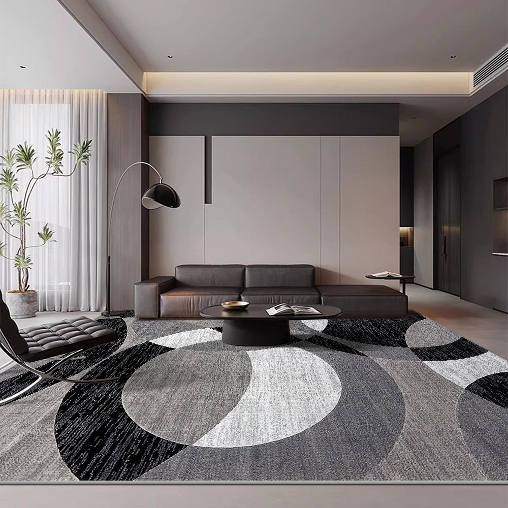 Modern Orbit Geometric Velvet Rug