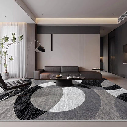 Modern Orbit Geometric Velvet Rug