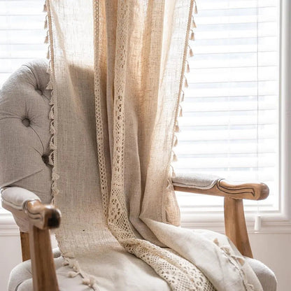 Mediterranean Boho Linen Curtains