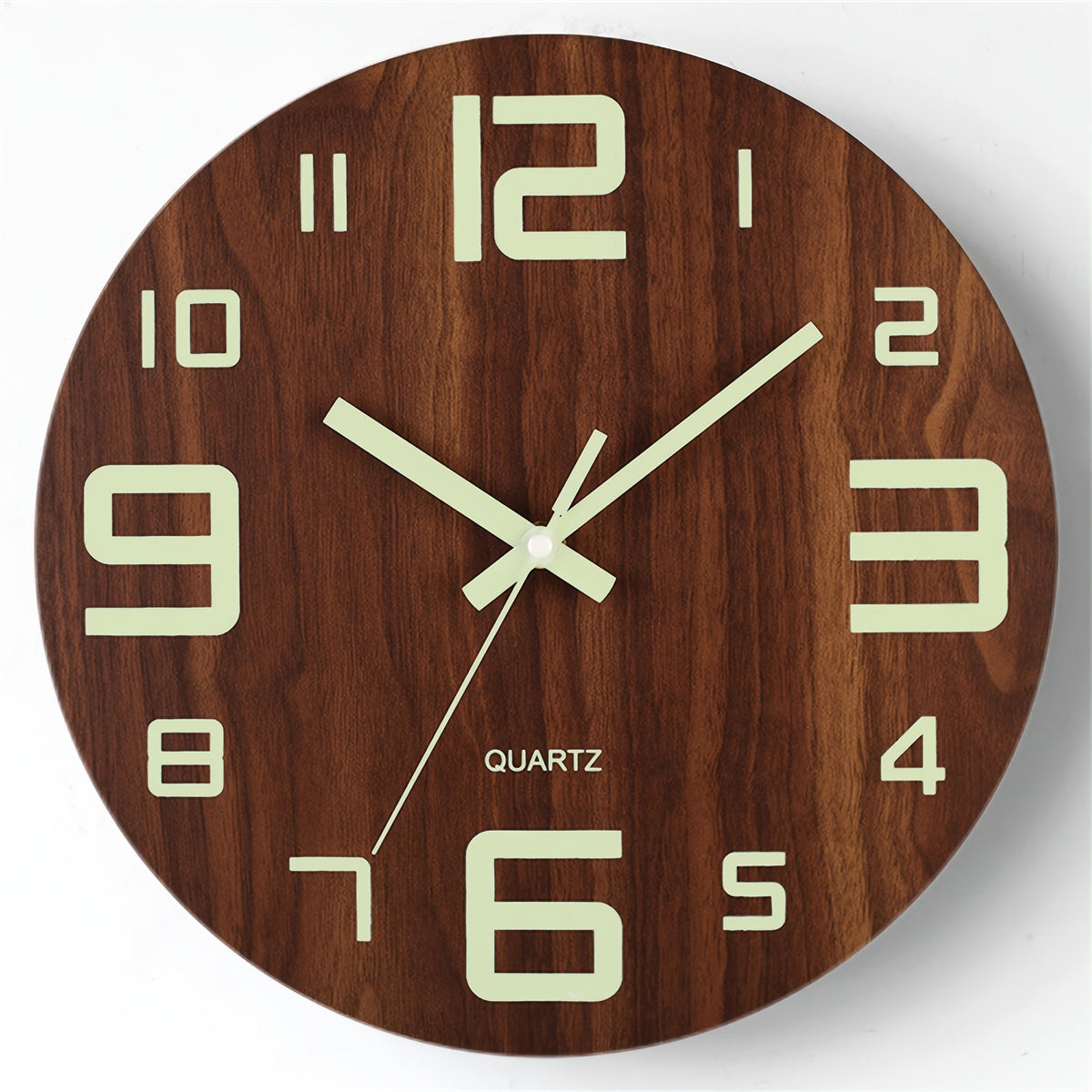 Nordic Walnut Glow in the Dark Wall Clock