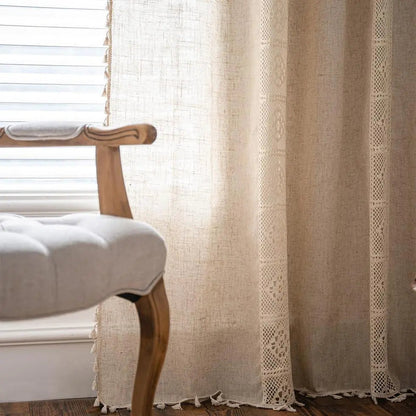 Mediterranean Boho Linen Curtains