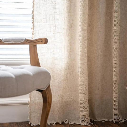 Mediterranean Boho Linen Curtains
