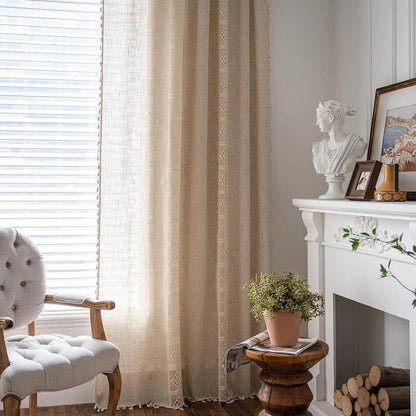 Mediterranean Boho Linen Curtains