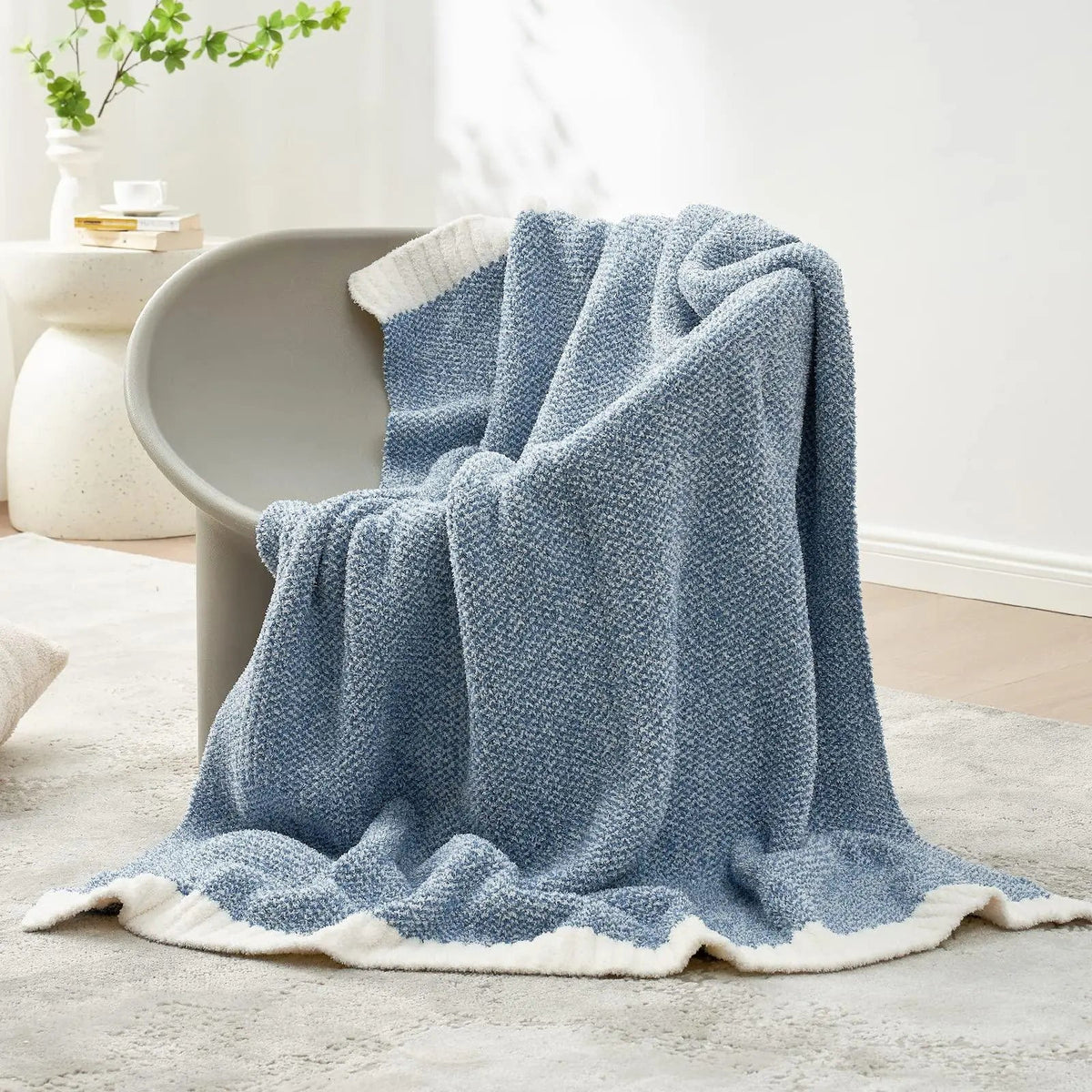 Swedish Reversible Knit Throw Blanket