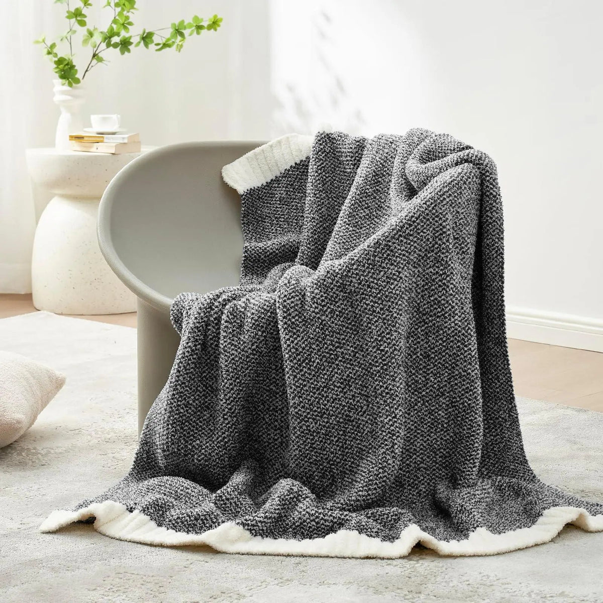 Swedish Reversible Knit Throw Blanket