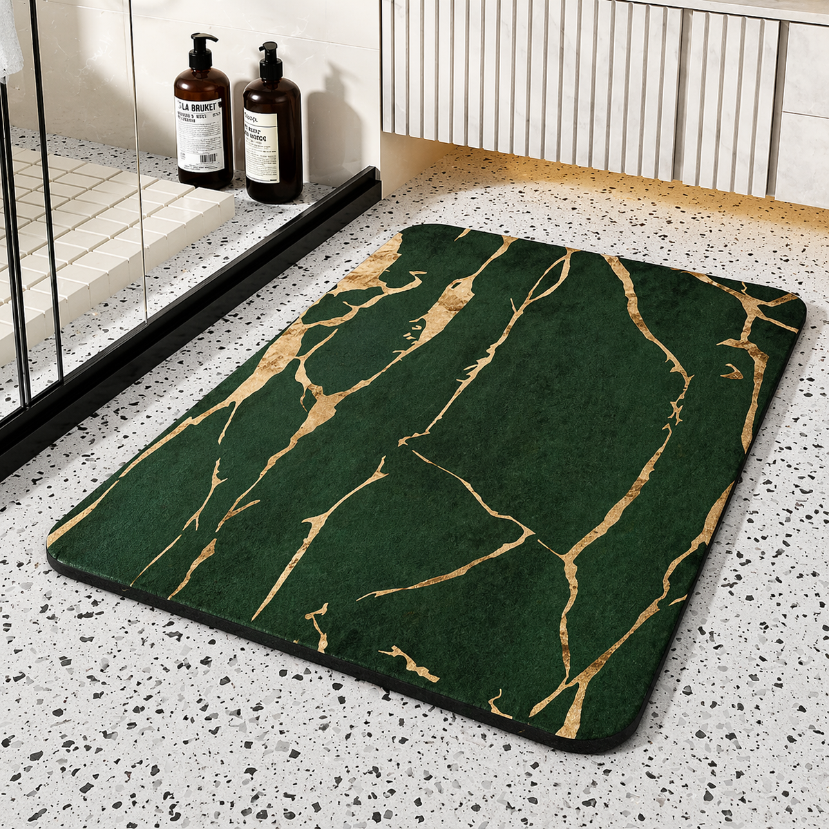 Quick-Dry Marble Bath Mat