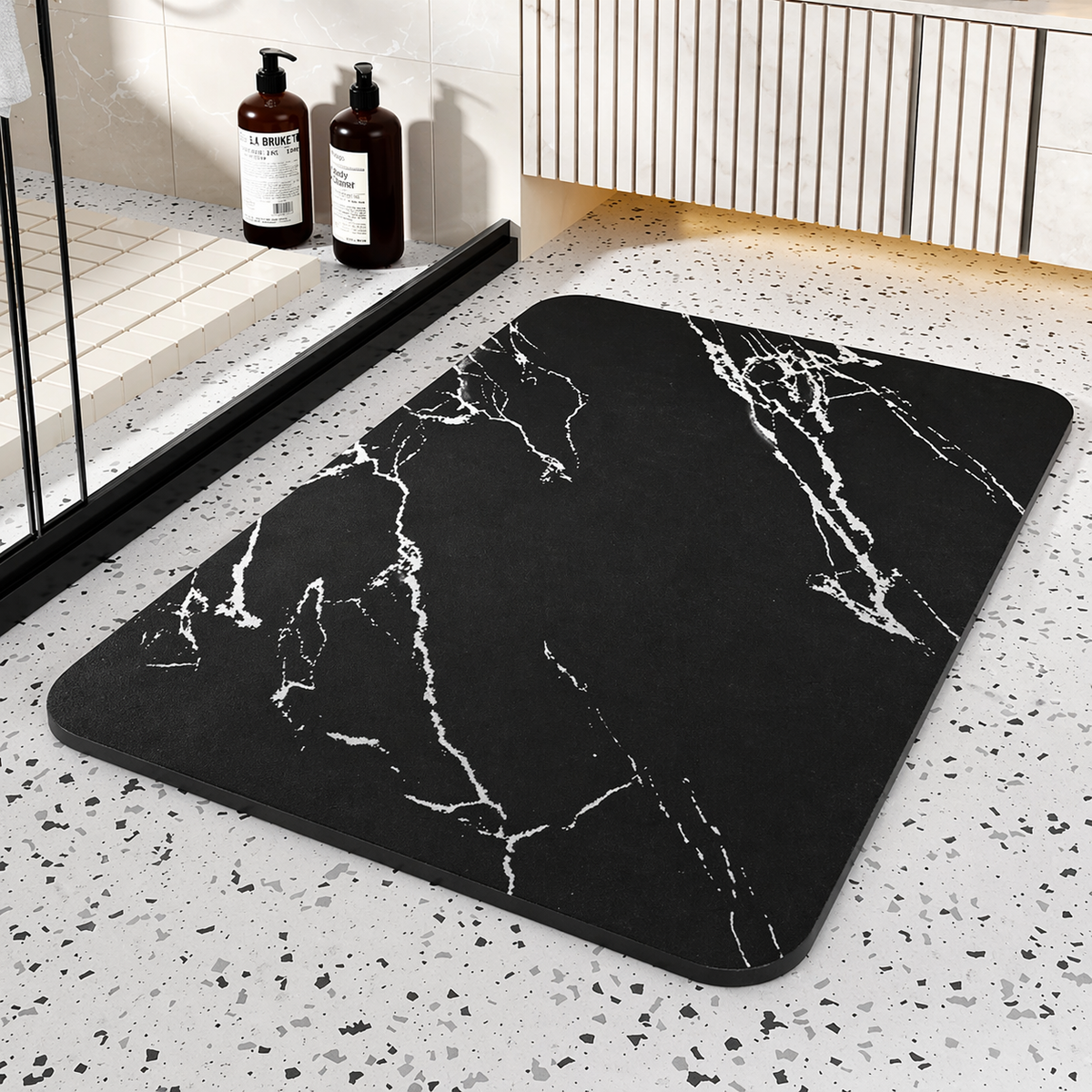 Quick-Dry Marble Bath Mat