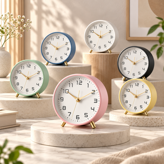 Scandinavian Metal Desk Clock