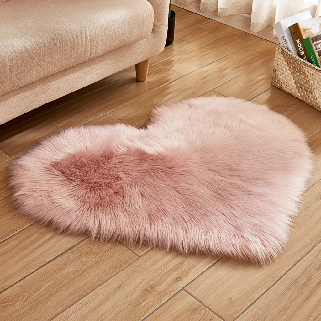 Heart Shaped Plush Rug