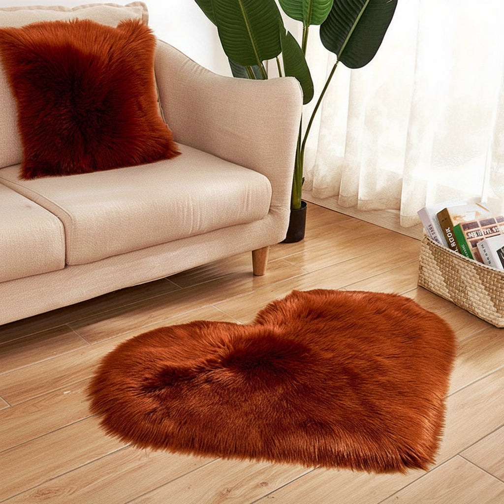 Heart Shaped Plush Rug