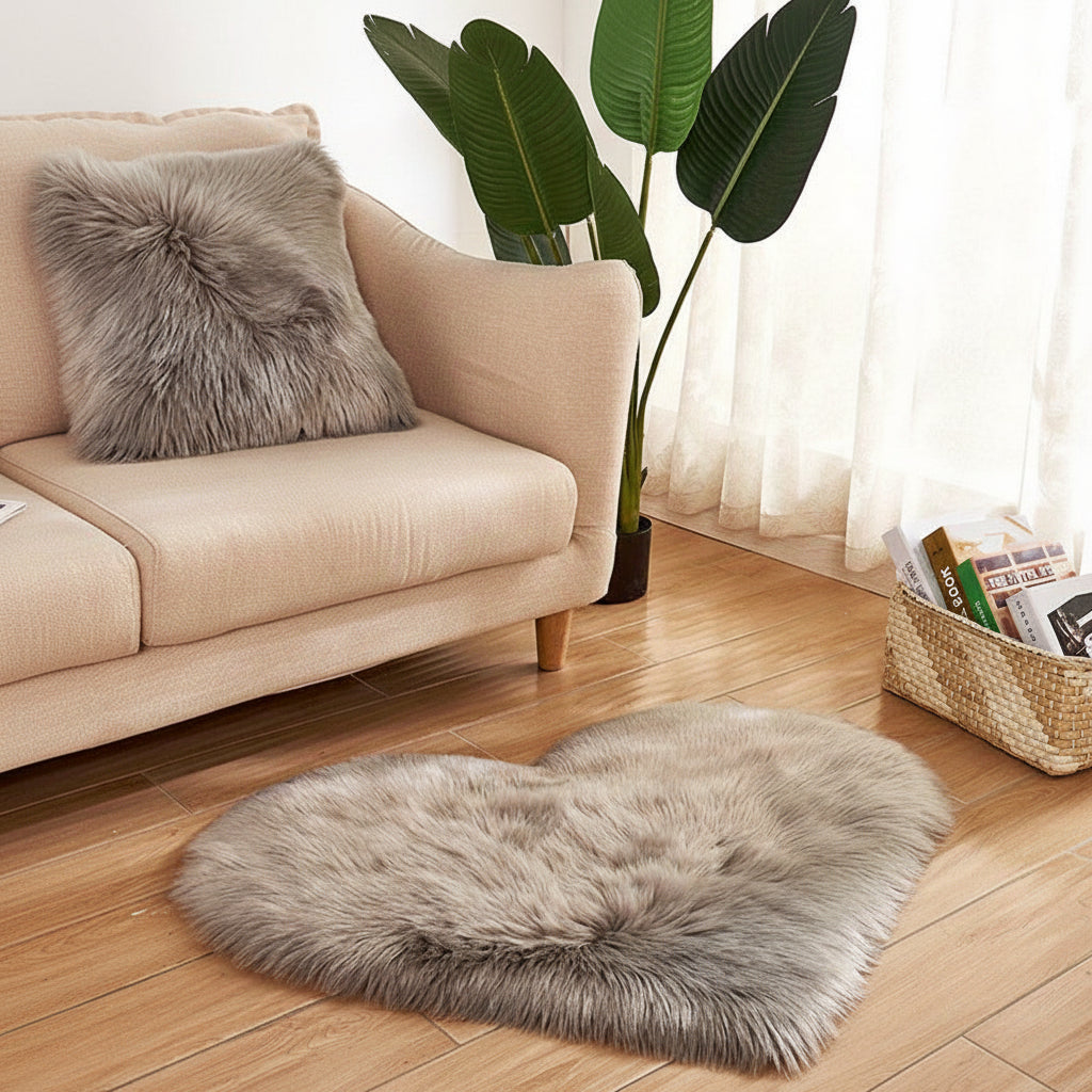 Heart Shaped Plush Rug