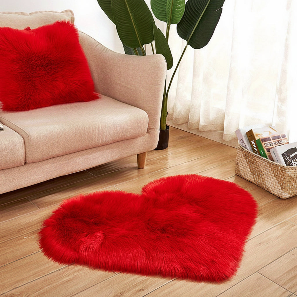 Heart Shaped Plush Rug