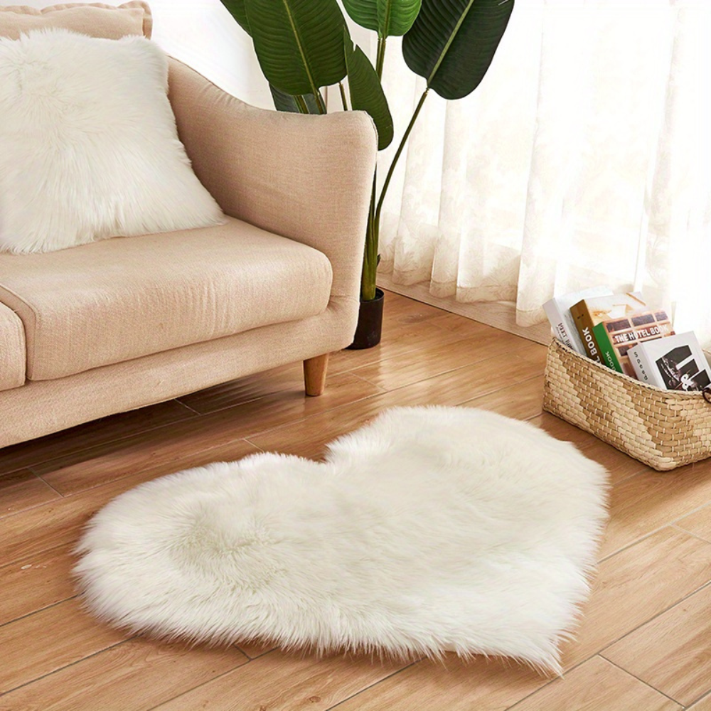 Heart Shaped Plush Rug
