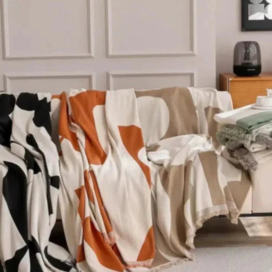 Italian Chenille Plaid Sofa Throw