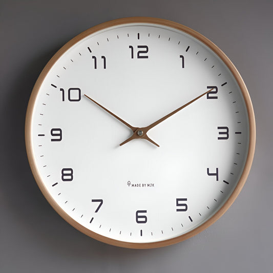 Nordic Wood Frame Glass Wall Clock