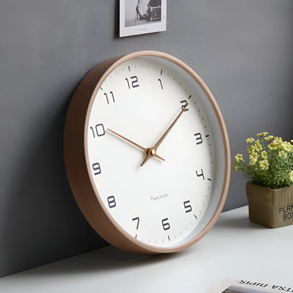 Nordic Wood Frame Glass Wall Clock