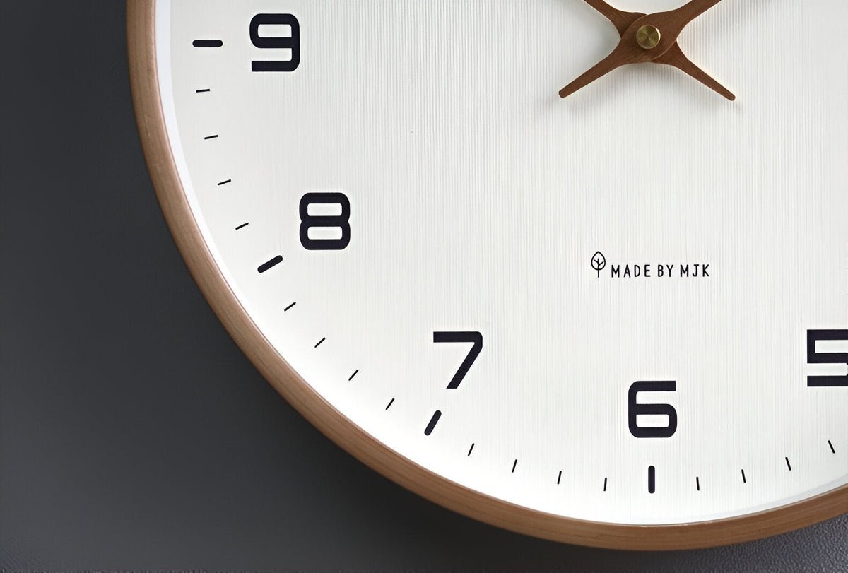 Nordic Wood Frame Glass Wall Clock
