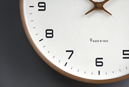 Nordic Wood Frame Glass Wall Clock