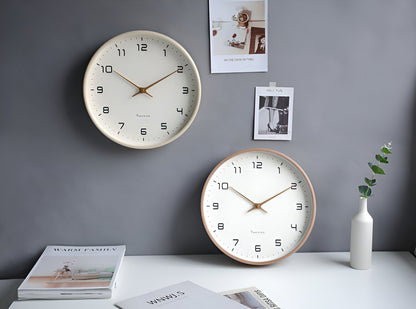 Nordic Wood Frame Glass Wall Clock