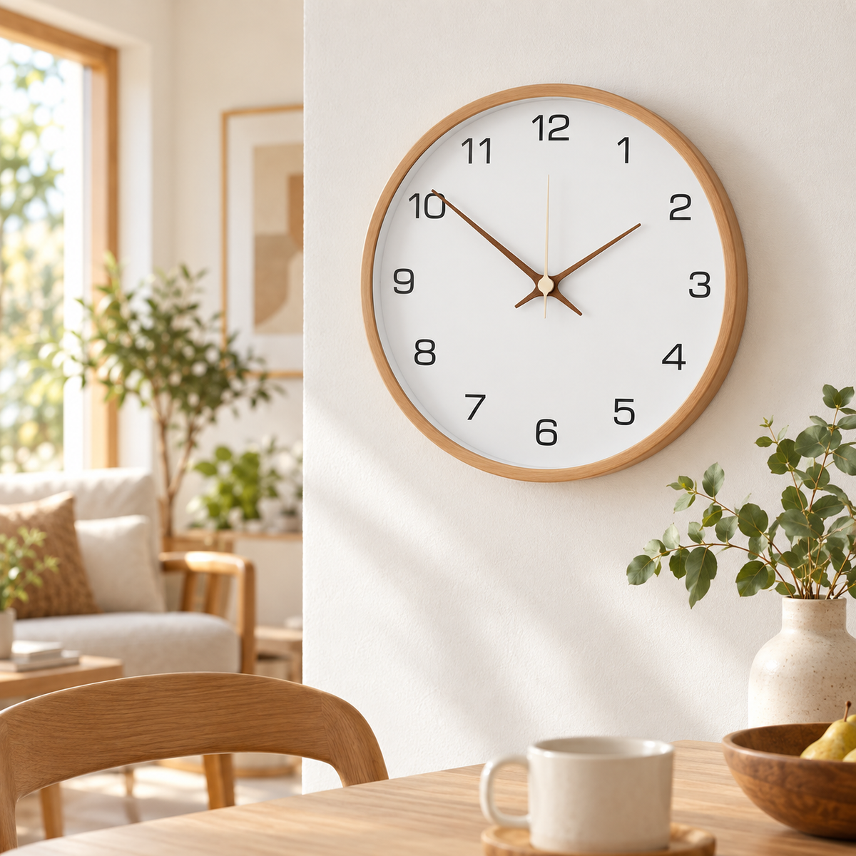 Scandinavian Wooden Wall Clock