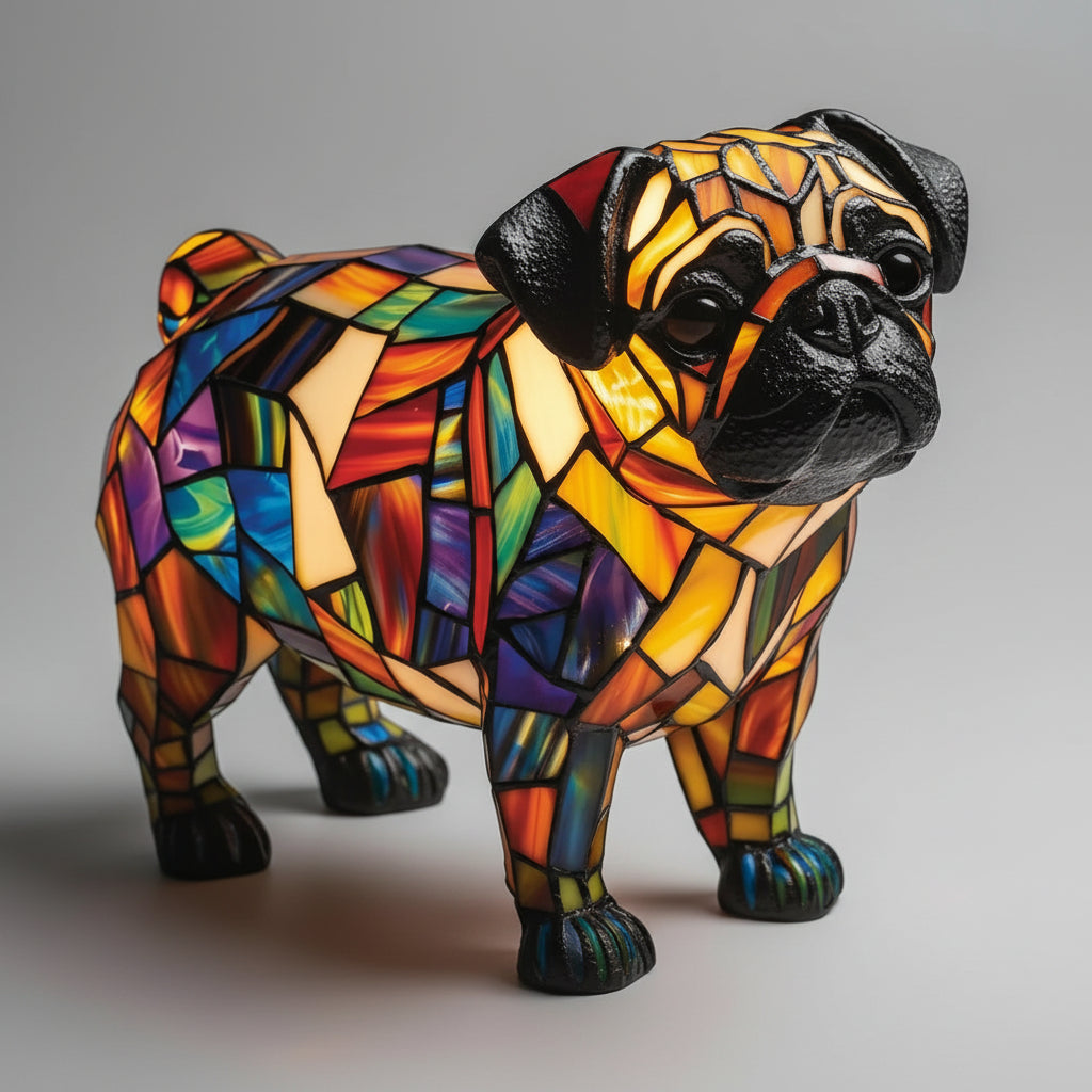 Cucciolo Stained Glass Dog Lamp