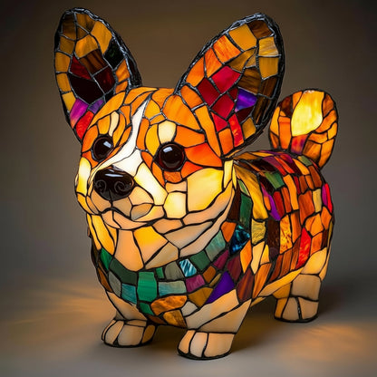 Cucciolo Stained Glass Dog Lamp