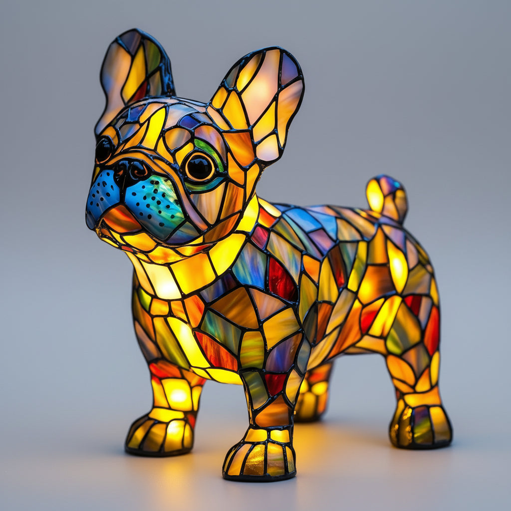 Cucciolo Stained Glass Dog Lamp