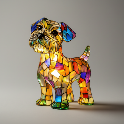 Cucciolo Stained Glass Dog Lamp