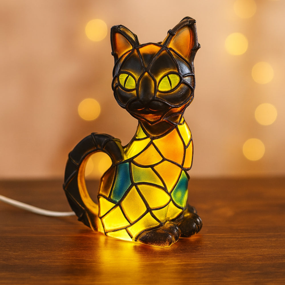 Gatto Tiffany Cat Lamp