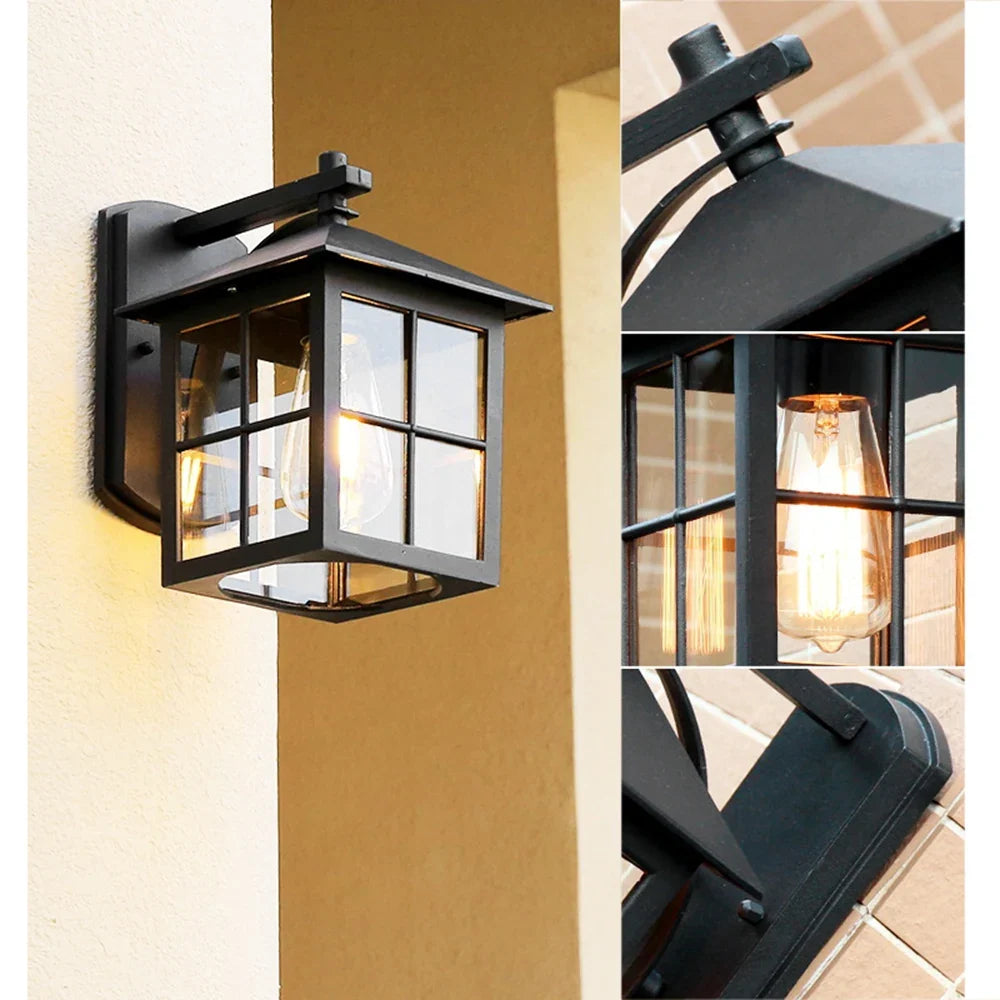 American Vintage Lantern Outdoor Wall Sconce
